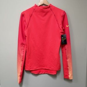 Nike pink hyperwarm running long sleeve shirt medium NWT